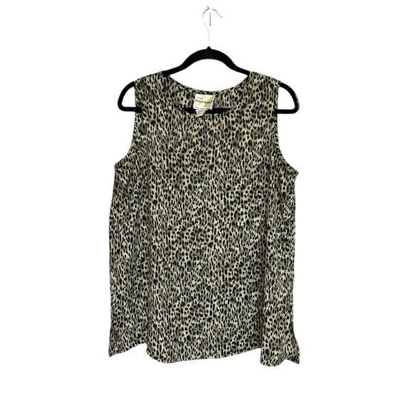 Vintage Joseph Ribkoff Leopard Print Sleeveless Shell Tank Top Size 12 - Picture 1 of 4